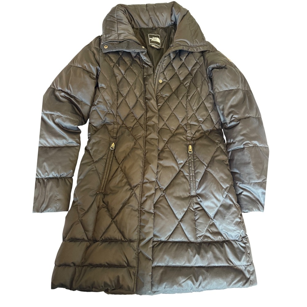 The North Face Women 600 Down Pro Quilted Parka Jacket S Black Winter Outdoor